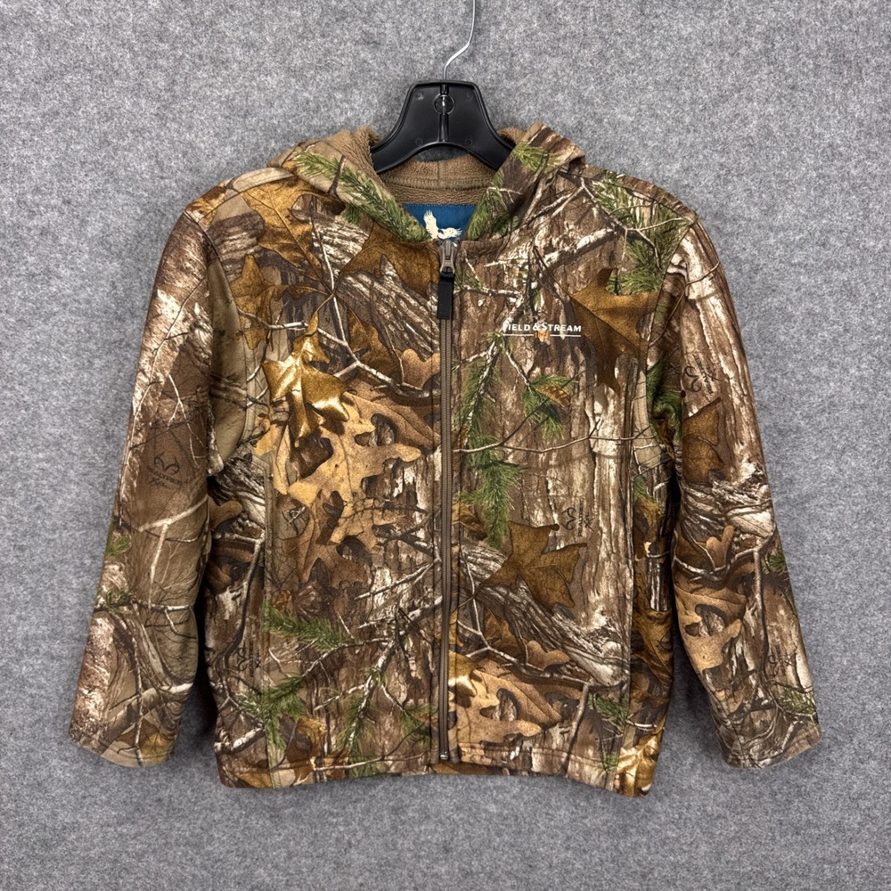Field & Stream Youth M Realtree Xtra Camo‎ Full Zip Fleece Lined Hoodie Jacket